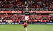 31 March 2018; Munster head coach Johann van Graan takes a moment to himself in the middle of the pitch after the European Rugby Champions Cup quarter-final match between Munster and RC Toulon at Thomond Park in Limerick. Photo by Diarmuid Greene/Sportsfile