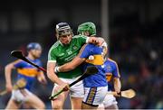 31 March 2018; Gearoid Hegarty of Limerick is tackled by James Barry of Tipperary during the Allianz Hurling League Division 1 semi-final match between Tipperary and Limerick at Semple Stadium in Thurles, Co Tipperary. Photo by Eóin Noonan/Sportsfile