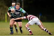 31 March 2018; Ciaran Allen of Gorey is tackled by Kyle Handbridge of Tullow during the Bank of Ireland Provincial Towns Cup Round 3 match between Gorey and Tullow at Gorey RFC in Wexford. Photo by Matt Browne/Sportsfile