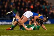 31 March 2018; Alan Flynn of Tipperary and Barry Murphy of Limerick tussle off the ball during the Allianz Hurling League Division 1 semi-final match between Tipperary and Limerick at Semple Stadium in Thurles, Tipperary. Photo by Stephen McCarthy/Sportsfile