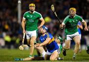 31 March 2018; Jason Forde of Tipperary is tackled by Sean Finn of Limerick during the Allianz Hurling League Division 1 semi-final match between Tipperary and Limerick at Semple Stadium in Thurles, Co Tipperary. Photo by Eóin Noonan/Sportsfile