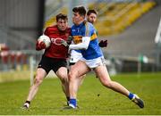 31 March 2018; Niall Donnelly of Down in action against Steven O'Brien of Tipperary during the Allianz Football League Roinn 2 Round 6 match between Down and Tipperary at Páirc Esler in Newry, Co Down. Photo by Oliver McVeigh/Sportsfile