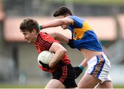 31 March 2018; Conor Maginn of Down in action against Jack Kennedy of Tipperary during the Allianz Football League Roinn 2 Round 6 match between Down and Tipperary at Páirc Esler in Newry, Co Down. Photo by Oliver McVeigh/Sportsfile