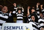 31 March 2018; St Kieran's College captain Daithí Barron lifts the Croke Cup following the Masita GAA All Ireland Post Primary Schools Croke Cup Final match between Presentation College and St Kieran's College at Semple Stadium in Thurles, Co Tipperary. Photo by Stephen McCarthy/Sportsfile