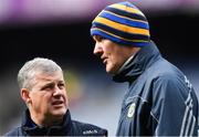 1 April 2018; Roscommon manager Kevin McStay, left, with selector Liam McHale before the Allianz Football League Division 2 Final match between Cavan and Roscommon at Croke Park in Dublin. Photo by Piaras Ó Mídheach/Sportsfile