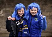 1 April 2018; Leinster supporters Katie Bowen, age eleven, left, and Aimee Brien, age eleven, both from Dublin, prior to the European Rugby Champions Cup quarter-final match between Leinster and Saracens at the Aviva Stadium in Dublin. Photo by Sam Barnes/Sportsfile
