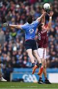 1 April 2018; Michael Darragh Macauley of Dublin in action against Paul Conroy of Galway during the Allianz Football League Division 1 Final match between Dublin and Galway at Croke Park in Dublin. Photo by Stephen McCarthy/Sportsfile