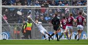 1 April 2018; Galway goalkeeper Ruairí Lavelle saves a shot from Dean Rock of Dublin during the Allianz Football League Division 1 Final match between Dublin and Galway at Croke Park in Dublin. Photo by Piaras Ó Mídheach/Sportsfile