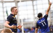 1 April 2018; Dan Leavy of Leinster celebrates at the final whistle of the European Rugby Champions Cup quarter-final match between Leinster and Saracens at the Aviva Stadium in Dublin. Photo by Ramsey Cardy/Sportsfile