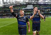 1 April 2018; Andrew Porter, left, and James Ryan of Leinster following the European Rugby Champions Cup quarter-final match between Leinster and Saracens at the Aviva Stadium in Dublin. Photo by Ramsey Cardy/Sportsfile
