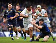 1 April 2018; Mako Vunipola of Saracens is tackled by James Ryan of Leinster during the European Rugby Champions Cup quarter-final match between Leinster and Saracens at the Aviva Stadium in Dublin. Photo by Brendan Moran/Sportsfile