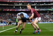 1 April 2018; Dean Rock of Dublin in action against Declan Kyne of Galway during the Allianz Football League Division 1 Final match between Dublin and Galway at Croke Park in Dublin. Photo by Stephen McCarthy/Sportsfile