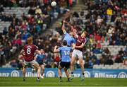 1 April 2018; Eric Lowndes of Dublin in action against Ciarán Duggan of Galway during the Allianz Football League Division 1 Final match between Dublin and Galway at Croke Park in Dublin. Photo by Daire Brennan/Sportsfile