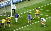 1 April 2018; Cathal Cregg of Roscommon shoots to score his side's fourth goal during the Allianz Football League Division 2 Final match between Cavan and Roscommon at Croke Park in Dublin. Photo by Daire Brennan/Sportsfile