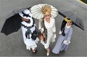 2 April 2018; Racegoers, from left, Lorna Doogue, from Kilkenny, Paula McCormack, from Thurles, Co Tipperary, and Michelle Fallon, from Newbridge, Co Kildare, prior to Day 2 of the Fairyhouse Easter Festival at Fairyhouse Racecourse in Meath. Photo by David Fitzgerald/Sportsfile