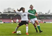 2 April 2018; Yvonne Weilharter of Austria in action against Saoirse Noonan of Republic of Ireland during the UEFA Women's 19 European Championship Elite Round Qualifier match between Republic of Ireland and Austria at Turners Cross in Cork. Photo by Eóin Noonan/Sportsfile
