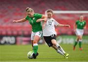 2 April 2018; Saoirse Noonan of Republic of Ireland in action against Melanie Brunnthaler of Austria during the UEFA Women's 19 European Championship Elite Round Qualifier match between Republic of Ireland and Austria at Turners Cross in Cork. Photo by Eóin Noonan/Sportsfile