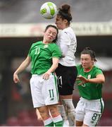 2 April 2018; Chloe Singleton of Republic of Ireland  in action against Besijana Pireci of Austria during the UEFA Women's 19 European Championship Elite Round Qualifier match between Republic of Ireland and Austria at Turners Cross in Cork. Photo by Eóin Noonan/Sportsfile