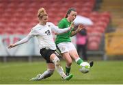 2 April 2018; Sadbh Doyle of Republic of Ireland in action against Johanna Schneider of Austria during the UEFA Women's 19 European Championship Elite Round Qualifier match between Republic of Ireland and Austria at Turners Cross in Cork. Photo by Eóin Noonan/Sportsfile