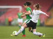 2 April 2018; Naima Chemaou  of Republic of Ireland in action against Katharina Fellhofer of Austria during the UEFA Women's 19 European Championship Elite Round Qualifier match between Republic of Ireland and Austria at Turners Cross in Cork. Photo by Eóin Noonan/Sportsfile