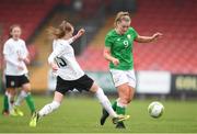 2 April 2018; Saoirse Noonan of Republic of Ireland in action against Katharina Fellhofer of Austria during the UEFA Women's 19 European Championship Elite Round Qualifier match between Republic of Ireland and Austria at Turners Cross in Cork. Photo by Eóin Noonan/Sportsfile