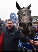 2 April 2018; Trainer Gordon Elliott after sending out General Principle to win the BoyleSports Irish Grand National Steeplechase on Day 2 of the Fairyhouse Easter Festival at Fairyhouse Racecourse in Meath. Photo by Seb Daly/Sportsfile