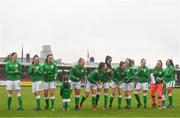 2 April 2018; Republic of Ireland players ahead of the UEFA Women's 19 European Championship Elite Round Qualifier match between Republic of Ireland and Austria at Turners Cross in Cork. Photo by Eóin Noonan/Sportsfile
