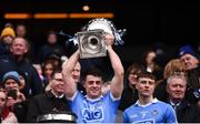 1 April 2018; Brian Howard of Dublin lifts the cup following the Allianz Football League Division 1 Final match between Dublin and Galway at Croke Park in Dublin. Photo by Stephen McCarthy/Sportsfile