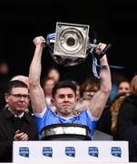 1 April 2018; David Byrne of Dublin lifts the cup following the Allianz Football League Division 1 Final match between Dublin and Galway at Croke Park in Dublin. Photo by Stephen McCarthy/Sportsfile