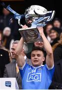 1 April 2018; Eoin Murchan of Dublin lifts the cup following the Allianz Football League Division 1 Final match between Dublin and Galway at Croke Park in Dublin. Photo by Stephen McCarthy/Sportsfile