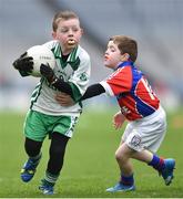 3 April 2018; Tadgh Riordan of Baltinglass in action against Ohdran Marron of Meathill Drumcondra during Day 1 of the The Go Games Provincial days in partnership with Littlewoods Ireland at Croke Park in Dublin. Photo by David Fitzgerald/Sportsfile