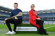 3 April 2018; Littlewoods Ireland today launched the GAA Go Games Provincial Days with their ambassadors; former All Ireland Champion with Cork Anna Geary and Waterford hurler Austin Gleeson. This is the second year that Littlewoods Ireland have been involved in this once-in-a-lifetime opportunity to give children all over the country the chance to play in Croke Park Stadium. The initiative will see over 4,000 children from Leinster and Munster take part in mini versions of hurling and football blitzes at Croke Park over the course of a week during the Easter holidays. The Go Games Provincial Days for Ulster and Connacht will take place in September. Pictured are Waterford hurler Austin Gleeson and former All Ireland Champion with Cork Anna Geary at Croke Park, in Dublin. Photo by Sam Barnes/Sportsfile