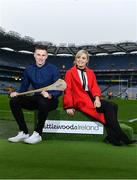 3 April 2018; Littlewoods Ireland today launched the GAA Go Games Provincial Days with their ambassadors; former All Ireland Champion with Cork Anna Geary and Waterford hurler Austin Gleeson. This is the second year that Littlewoods Ireland have been involved in this once-in-a-lifetime opportunity to give children all over the country the chance to play in Croke Park Stadium. The initiative will see over 4,000 children from Leinster and Munster take part in mini versions of hurling and football blitzes at Croke Park over the course of a week during the Easter holidays. The Go Games Provincial Days for Ulster and Connacht will take place in September. Pictured are Waterford hurler Austin Gleeson and former All Ireland Champion with Cork Anna Geary at Croke Park, in Dublin. Photo by Sam Barnes/Sportsfile