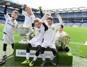 3 April 2018; Players from Clane GAA, Co Kildare, pictured with the Sam Maguire and Liam MacCarthy Trophies  during Day 1 of the The Go Games Provincial days in partnership with Littlewoods Ireland at Croke Park in Dublin. Photo by Sam Barnes/Sportsfile