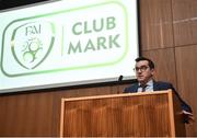 4 April 2018; FAI Ger McDermott, Club & League Development Manager, speaking during the FAI Club Mark launch at the FAI HQ in Abbotstown, Dublin. Photo by Seb Daly/Sportsfile