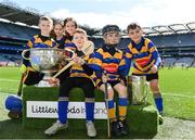 3 April 2018; Players from Blackhall Gaels, Co Meath, pictured with the Sam Maguire and Liam MacCarthy Trophies  during Day 1 of the The Go Games Provincial days in partnership with Littlewoods Ireland at Croke Park in Dublin. Photo by Sam Barnes/Sportsfile