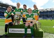 3 April 2018; Players from Crettyard GAA, Co Laois, pictured with the Sam Maguire and Liam MacCarthy Trophies  during Day 1 of the The Go Games Provincial days in partnership with Littlewoods Ireland at Croke Park in Dublin. Photo by Sam Barnes/Sportsfile