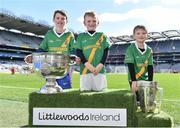3 April 2018; Players from Carrickshock GAA, Co Kilkenny, pictured with the Sam Maguire and Liam MacCarthy Trophies  during Day 1 of the The Go Games Provincial days in partnership with Littlewoods Ireland at Croke Park in Dublin. Photo by Sam Barnes/Sportsfile