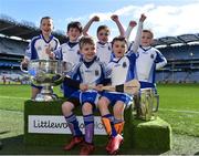 3 April 2018; Players from Craanford GAA, Co Wexford, pictured with the Sam Maguire and Liam MacCarthy Trophies  during Day 1 of the The Go Games Provincial days in partnership with Littlewoods Ireland at Croke Park in Dublin. Photo by Sam Barnes/Sportsfile