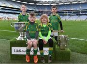 3 April 2018; Players from Dunnamaggin GAA, Co Kilkenny, pictured with the Sam Maguire and Liam MacCarthy Trophies during Day 1 of the The Go Games Provincial days in partnership with Littlewoods Ireland at Croke Park in Dublin. Photo by Sam Barnes/Sportsfile