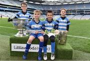 3 April 2018; Players from Athlone GAA, Co Westmeath, pictured with the Sam Maguire and Liam MacCarthy Trophies during Day 1 of the The Go Games Provincial days in partnership with Littlewoods Ireland at Croke Park in Dublin. Photo by Sam Barnes/Sportsfile