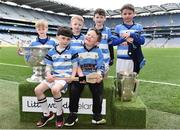 3 April 2018; Players from Athlone GAA, Co Westmeath, pictured with the Sam Maguire and Liam MacCarthy Trophies during Day 1 of the The Go Games Provincial days in partnership with Littlewoods Ireland at Croke Park in Dublin. Photo by Sam Barnes/Sportsfile