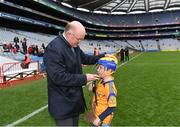 4 April 2018; Uachtarán Chumann Lúthchleas Gael John Horan with his son Liam, age 8, who played for Na Fianna, of Dublin, during Day 2 of the The Go Games Provincial days in partnership with Littlewoods Ireland at Croke Park in Dublin. Photo by Piaras Ó Mídheach/Sportsfile