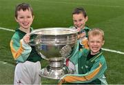 3 April 2018; Players from Naomh Fionnbarra GAA, CO Louth, pictured with the Sam Maguire Cup during Day 1 of the The Go Games Provincial days in partnership with Littlewoods Ireland at Croke Park in Dublin. Photo by Sam Barnes/Sportsfile