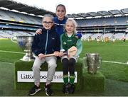 3 April 2018; Players from Naomh Fionnbarra GAA, CO Louth, pictured with the Sam Maguire and Liam MacCarthy Trophies during Day 1 of the The Go Games Provincial days in partnership with Littlewoods Ireland at Croke Park in Dublin. Photo by Sam Barnes/Sportsfile
