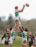 4 April 2018; Paul Deeney of South East takes the ball in the lineout against Midlands during the Shane Horgan Cup 5th Round match between South East and Midlands at Tullow RFC in Tullow, Co Carlow. Photo by Matt Browne/Sportsfile