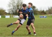 4 April 2018; Alex Robinson of North Midlands is tackled by Darragh Kenny of Metro during the Shane Horgan Cup 5th Round match between North Midlands and Metro at Tullow RFC in Tullow, Co Carlow. Photo by Matt Browne/Sportsfile