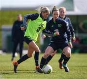 5 April 2018; Denise O'Sullivan, left, and Karen Duggan during Republic of Ireland training at the FAI National Training Centre in Abbotstown, Dublin. Photo by Stephen McCarthy/Sportsfile