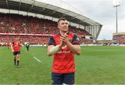 31 March 2018; Peter O'Mahony of Munster applauds fans after the European Rugby Champions Cup quarter-final match between Munster and Toulon at Thomond Park in Limerick. Photo by Brendan Moran/Sportsfile