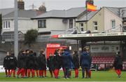 5 April 2018; Players from the Spain team walk the pitch ahead of the UEFA Women's U19 European Championship Elite Round Qualifier match between Spain and Republic of Ireland at Turners Cross in Cork. Photo by Eóin Noonan/Sportsfile
